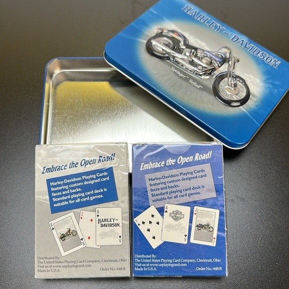Harley-Davidson Collectible Tin/Playing Cards Heritage Softail Springer Softail - Picture 6 of 9